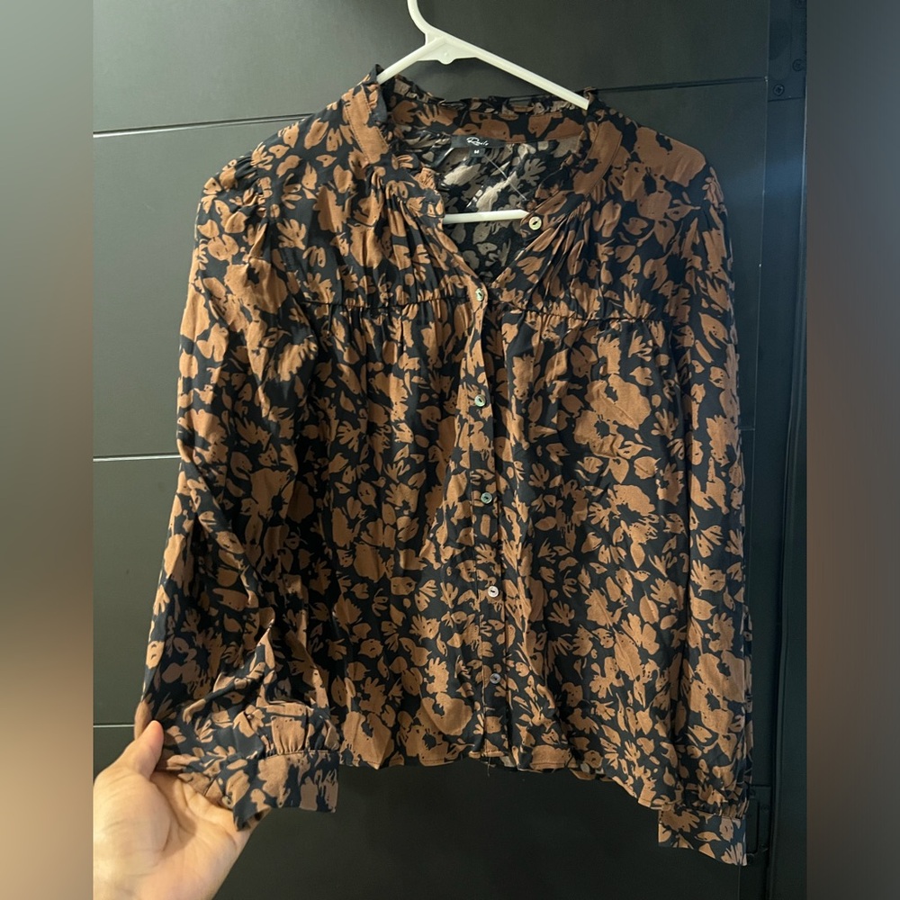 Rails Floral Black and Brown Blouse